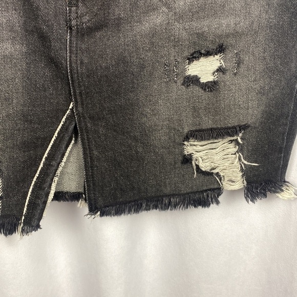 WE The Free Black Distressed Relaxed & Destroyed Skirt by Free People - Picture 5 of 12